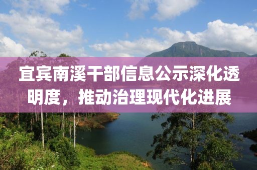 宜宾南溪干部信息公示深化透明度，推动治理现代化进展