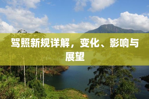 驾照新规详解，变化、影响与展望