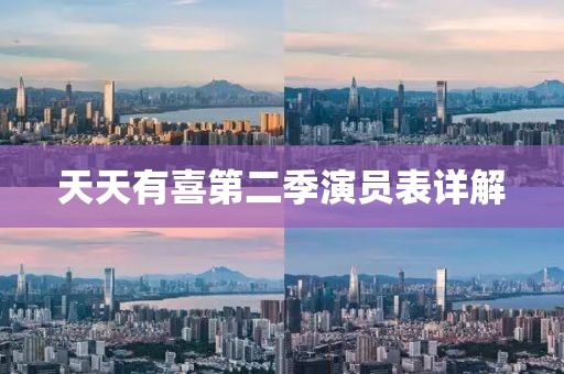 天天有喜第二季演员表详解