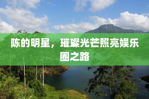 陈的明星，璀璨光芒照亮娱乐圈之路