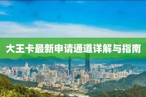 大王卡最新申请通道详解与指南