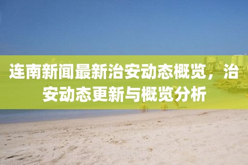 连南新闻最新治安动态概览，治安动态更新与概览分析