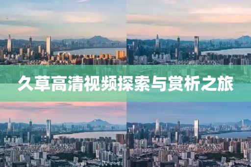 久草高清视频探索与赏析之旅