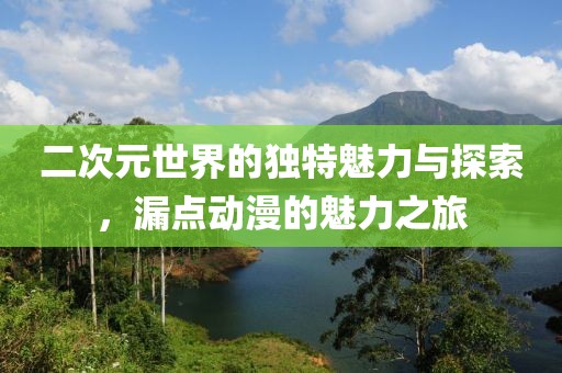 二次元世界的独特魅力与探索，漏点动漫的魅力之旅