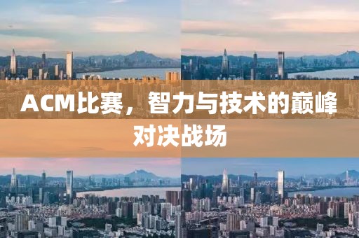 ACM比赛，智力与技术的巅峰对决战场