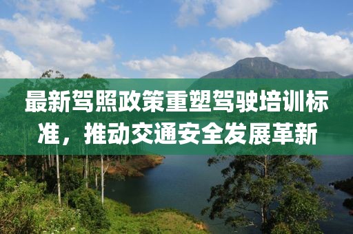 最新驾照政策重塑驾驶培训标准，推动交通安全发展革新