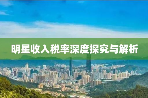 明星收入税率深度探究与解析