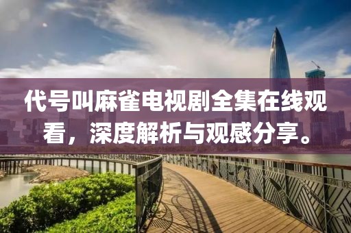 代号叫麻雀电视剧全集在线观看，深度解析与观感分享。