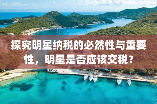 探究明星纳税的必然性与重要性，明星是否应该交税？
