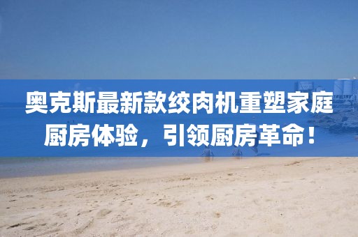 奥克斯最新款绞肉机重塑家庭厨房体验，引领厨房革命！