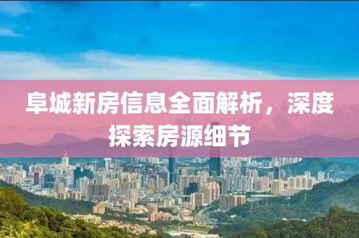 阜城新房信息全面解析，深度探索房源细节