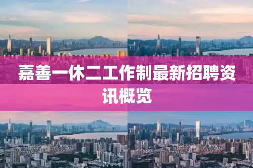 嘉善一休二工作制最新招聘资讯概览
