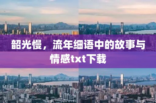 韶光慢，流年细语中的故事与情感txt下载
