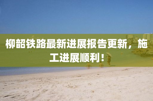 柳韶铁路最新进展报告更新，施工进展顺利！
