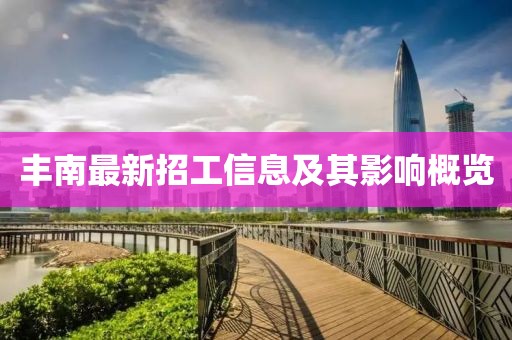 丰南最新招工信息及其影响概览