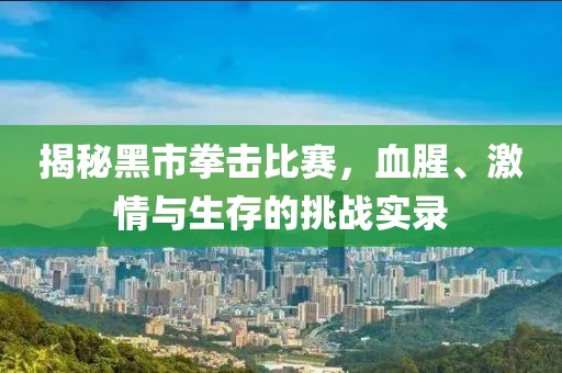 揭秘黑市拳击比赛，血腥、激情与生存的挑战实录