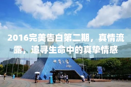 2016完美告白第二期，真情流露，追寻生命中的真挚情感