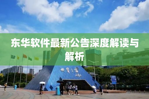 东华软件最新公告深度解读与解析
