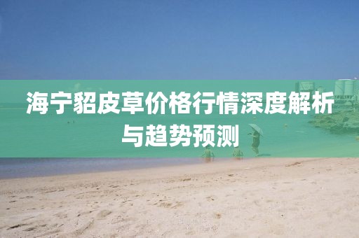 海宁貂皮草价格行情深度解析与趋势预测