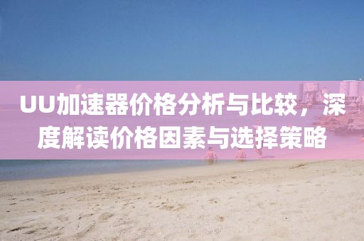UU加速器价格分析与比较，深度解读价格因素与选择策略