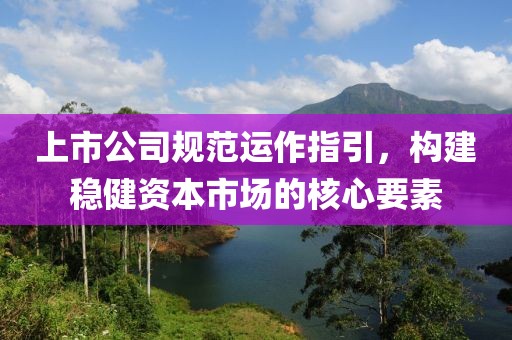 上市公司规范运作指引，构建稳健资本市场的核心要素
