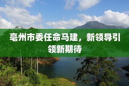 亳州市委任命马建，新领导引领新期待