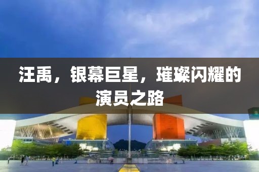 汪禹，银幕巨星，璀璨闪耀的演员之路