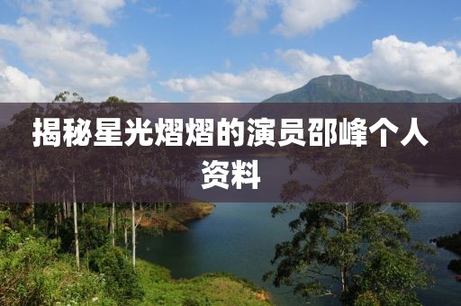 揭秘星光熠熠的演员邵峰个人资料