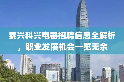 泰兴科兴电器招聘信息全解析，职业发展机会一览无余