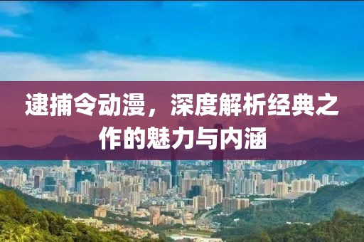 逮捕令动漫，深度解析经典之作的魅力与内涵