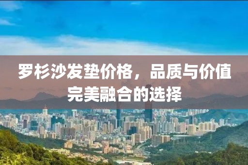罗杉沙发垫价格，品质与价值完美融合的选择