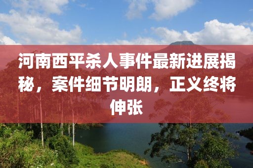 河南西平杀人事件最新进展揭秘，案件细节明朗，正义终将伸张