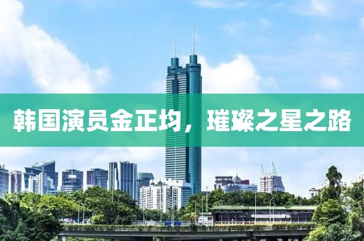 韩国演员金正均，璀璨之星之路