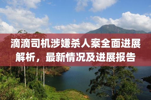 滴滴司机涉嫌杀人案全面进展解析，最新情况及进展报告