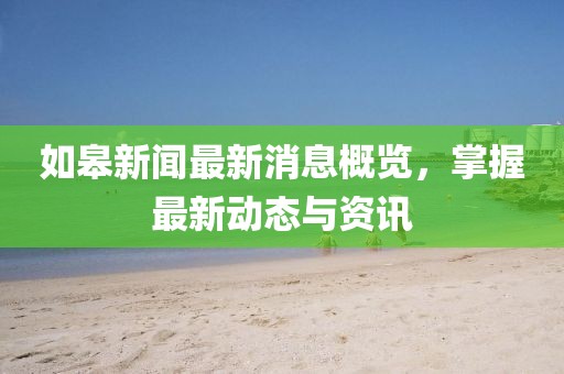 如皋新闻最新消息概览，掌握最新动态与资讯