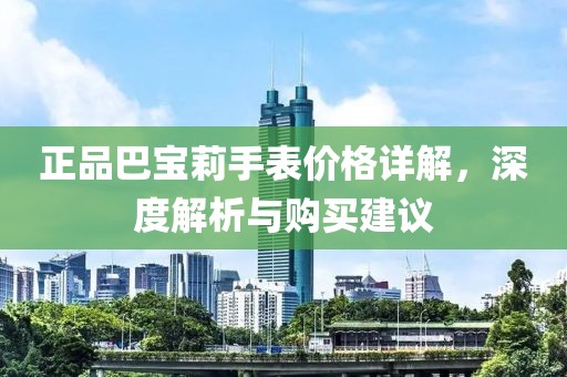 正品巴宝莉手表价格详解，深度解析与购买建议