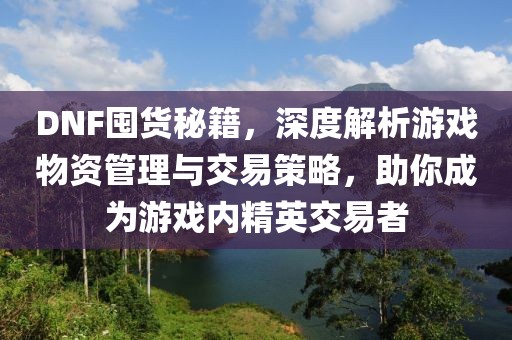DNF囤货秘籍，深度解析游戏物资管理与交易策略，助你成为游戏内精英交易者