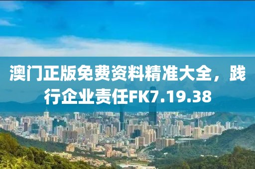 澳门正版免费资料精准大全，践行企业责任FK7.19.38