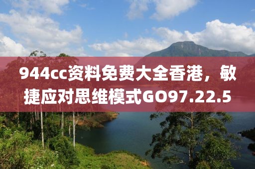 944cc资料免费大全香港，敏捷应对思维模式GO97.22.5