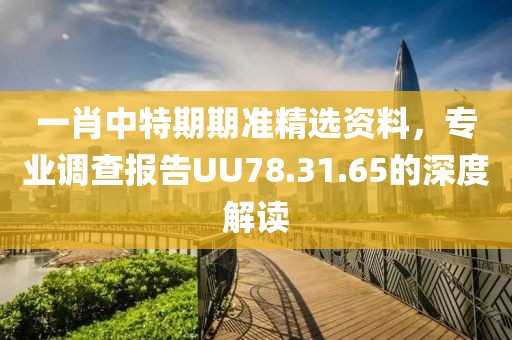 一肖中特期期准精选资料，专业调查报告UU78.31.65的深度解读