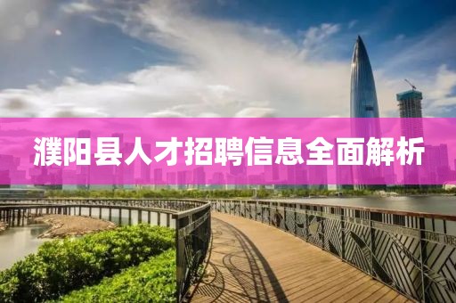 濮阳县人才招聘信息全面解析