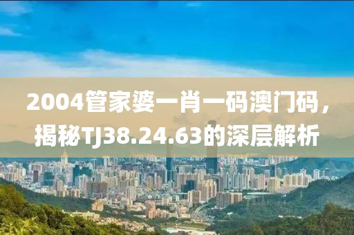 2004管家婆一肖一码澳门码，揭秘TJ38.24.63的深层解析