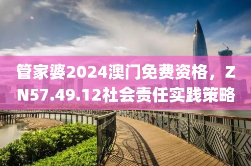 管家婆2024澳门免费资格，ZN57.49.12社会责任实践策略