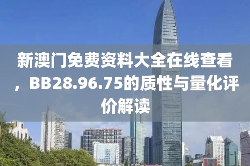 新澳门免费资料大全在线查看，BB28.96.75的质性与量化评价解读