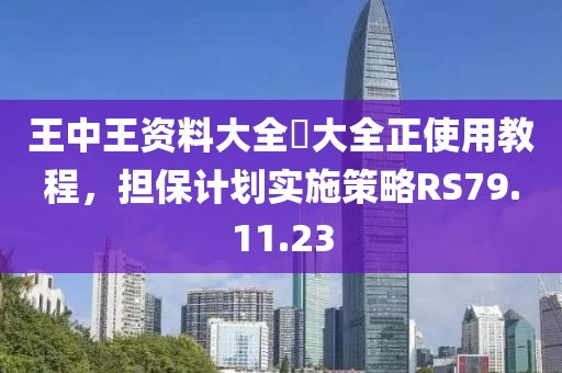 王中王资料大全枓大全正使用教程，担保计划实施策略RS79.11.23