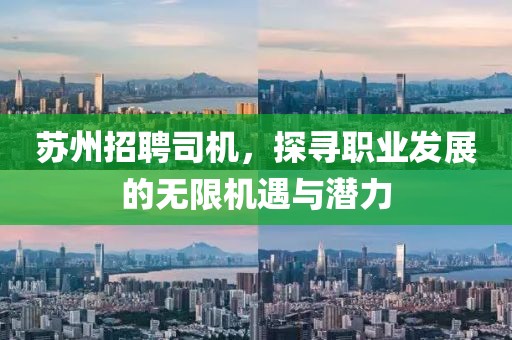 苏州招聘司机，探寻职业发展的无限机遇与潜力