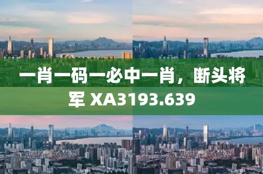 一肖一码一必中一肖，断头将军 XA3193.639