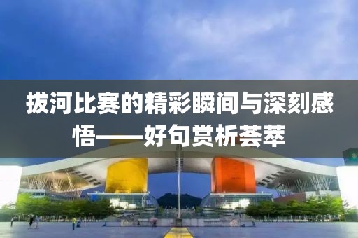 拔河比赛的精彩瞬间与深刻感悟——好句赏析荟萃