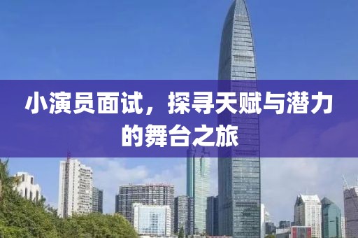 小演员面试，探寻天赋与潜力的舞台之旅