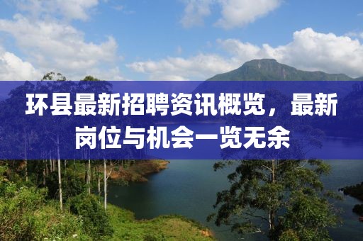 环县最新招聘资讯概览，最新岗位与机会一览无余